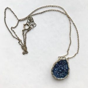 Blue Druzy Necklace